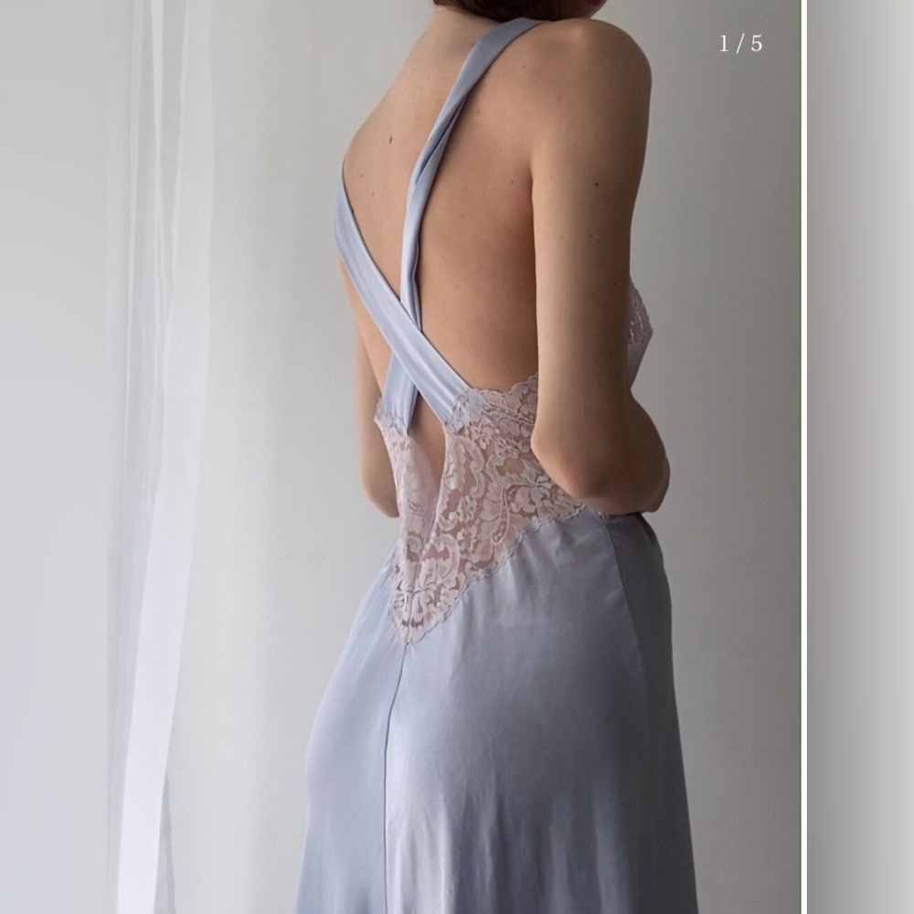 Ethereal Vintage Vanity Fair Powder Blue Gown